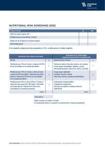 Cribado de Riesgo Nutricional 2002: Formulario y Gu&iacute;a