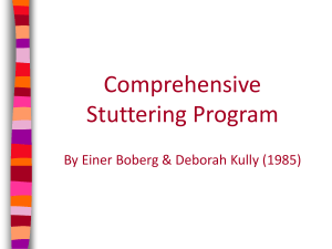 Comprehensive Stuttering Program Overview