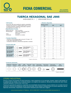 Tuerca Hexagonal SAE J995: Ficha T&eacute;cnica y Comercial | Otero