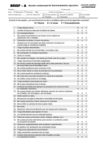 BRIEF-A: Escala de Funci&oacute;n Ejecutiva para Adultos