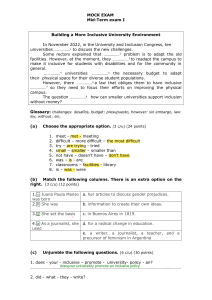 Inclusive University Exam: Mid-Term I