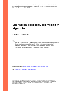 Expresión Corporal, Identidad y Vigencia - Ponencia
