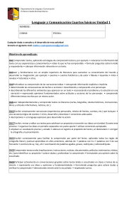 Gu&iacute;a Lenguaje y Comunicaci&oacute;n 4&deg; B&aacute;sico: Comprensi&oacute;n Lectora