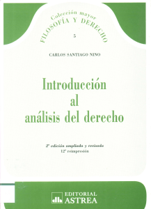 Introducci&oacute;n al An&aacute;lisis del Derecho - Carlos Santiago Ni&ntilde;o