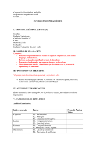 Informe Psicopedag&oacute;gico: Evaluaci&oacute;n del Alumno