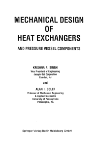 Heat Exchanger & Pressure Vessel Mechanical Design
