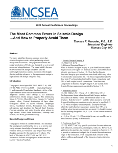 Common Errors in Seismic Design
