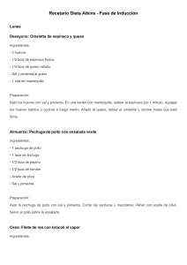 Recetas Dieta Atkins: Fase de Inducci&oacute;n