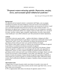 Abuso di oppioidi in gravidanza: depressione e astinenza neonatale
