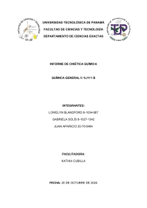 Informe de Laboratorio de Cinética Química: Velocidades y Factores