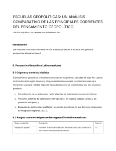 Escuelas Geopol&iacute;ticas: An&aacute;lisis Comparativo y Perspectiva Latinoamericana