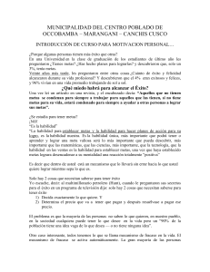 Motivaci&oacute;n Personal: Curso para el &Eacute;xito en Occobamba