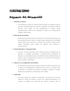 Centralismo: Resumen y Argumentos para Debate