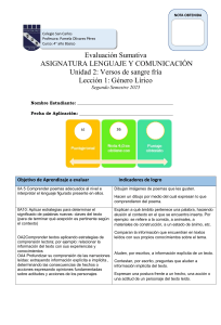 Evaluaci&oacute;n Lenguaje 4&deg; B&aacute;sico: Poemas y Comprensi&oacute;n