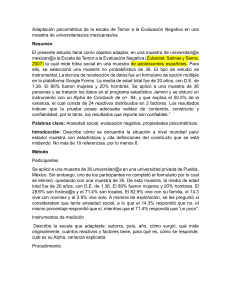 Adaptaci&oacute;n psicom&eacute;trica de la escala de Temor a la Evaluaci&oacute;n Negativa