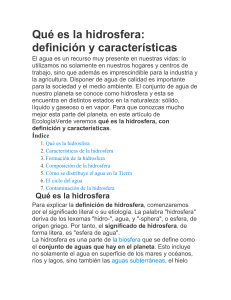 ¿Qué es la hidrosfera? Definición y características