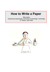 How to Write a Paper: A Guide for Researchers