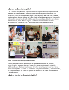 Servicios Amigables para Adolescentes: Salud Sexual y Reproductiva