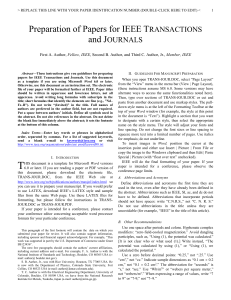 IEEE Paper Template: Transactions & Journals Guide
