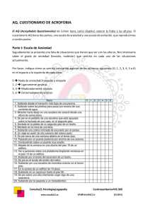 Cuestionario de Acrofobia (AQ): Escalas de Ansiedad y Evitaci&oacute;n