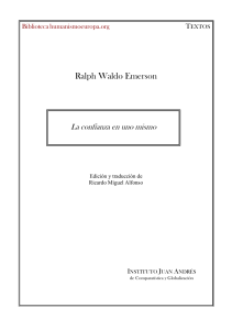 La Confianza en Uno Mismo: Ensayo de Emerson | Humanismo