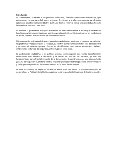 Gobernanza, Políticas Anticorrupción y Participación Ciudadana