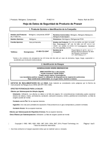 Nitr&oacute;geno Comprimido: Hoja de Datos de Seguridad (SDS)