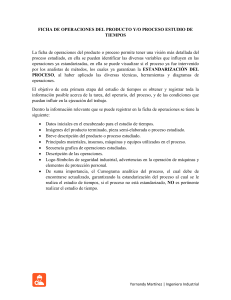 Ficha de Operaciones y Estudio de Tiempos en Ingeniería Industrial