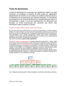 Toma de Decisiones con AHP: Jerarquizaci&oacute;n y Gesti&oacute;n de Riesgos