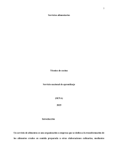Servicios Alimentarios: Tipos, Características y Tendencias