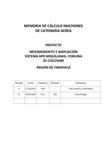Memoria de C&aacute;lculo Machones Catenaria A&eacute;rea - Ingenier&iacute;a Civil
