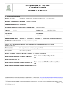 Programa del Curso: Extracci&oacute;n de Compuestos Bioactivos