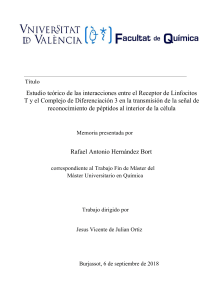 TCR-CD3 Interacciones: Estudio Te&oacute;rico en Qu&iacute;mica
