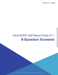Cuestionario TDAH Adultos: Autoevaluaci&oacute;n y Cribado