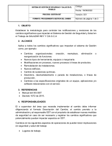 Procedimiento Gesti&oacute;n del Cambio SG-SST