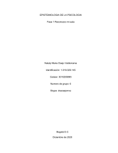 Epistemolog&iacute;a de la Psicolog&iacute;a: Reconocimiento del Aula Virtual