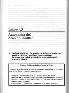 Autonom&iacute;a del Derecho Familiar: Tesis de Cabanellas