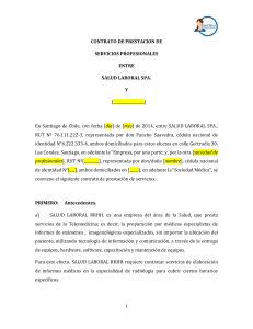 Contrato de Servicios Profesionales: Salud Laboral SPA