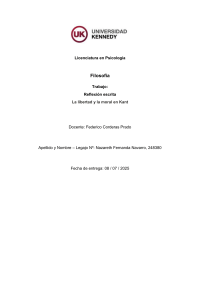 Libertad y Moral en Kant: Reflexión Filosófica