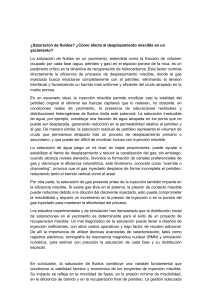 Saturaci&oacute;n de Fluidos y Desplazamiento Miscible en Yacimientos