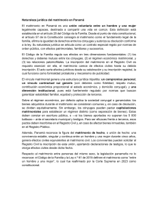 Matrimonio en Panam&aacute;: Naturaleza Jur&iacute;dica y Efectos Legales