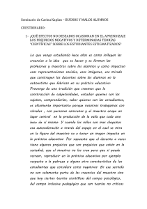 Cuestionario: Buenos y Malos Alumnos - Prejuicios y Educaci&oacute;n