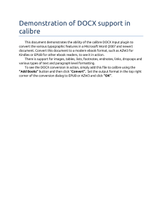 Calibre DOCX Support: Features & Conversion Guide for Ebooks