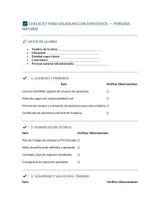 Checklist Voladura Explosivos Persona Natural - Seguridad y Planificaci&oacute;n