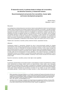Desarrollo neural y pobreza: Enfoque neuro&eacute;tico y derechos humanos