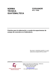 NTG 41060: Concreto - Elaboración y Curado de Especímenes