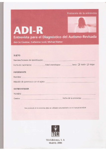ADI-R: Protocolo de Entrevista Diagn&oacute;stica de Autismo Revisada