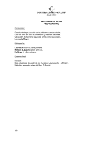 Programa de Violín Conservatorio Grassi: Preparatorio a Séptimo Año