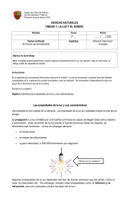 Guía de Ciencias Naturales: La Luz y el Sonido para 3º Básico