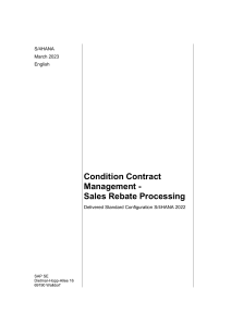 SAP S/4HANA Condition Contract Management Sales Rebate Configuration Guide
